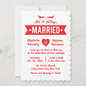 Rood en Wit Hart We gaan trouwen Kaart (Voorkant)