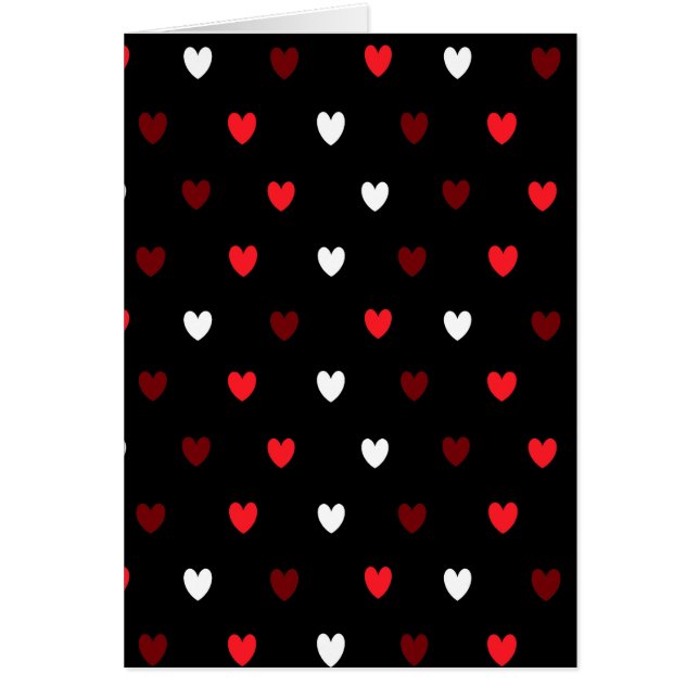 Rood en wit harten op zwart (Voorkant)