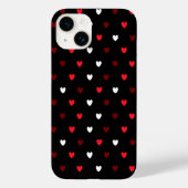 Rood en wit harten op zwart Case-Mate iPhone case (Achterkant)