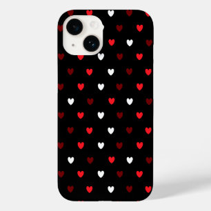 Rood en wit harten op zwart Case-Mate iPhone 14 hoesje