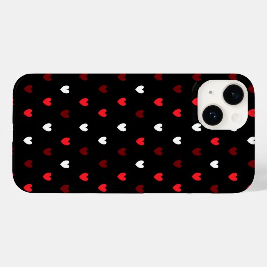Rood en wit harten op zwart Case-Mate iPhone case (Achterkant (horizontaal))