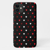 Rood en wit harten op zwart Case-Mate iPhone case (Achterkant)