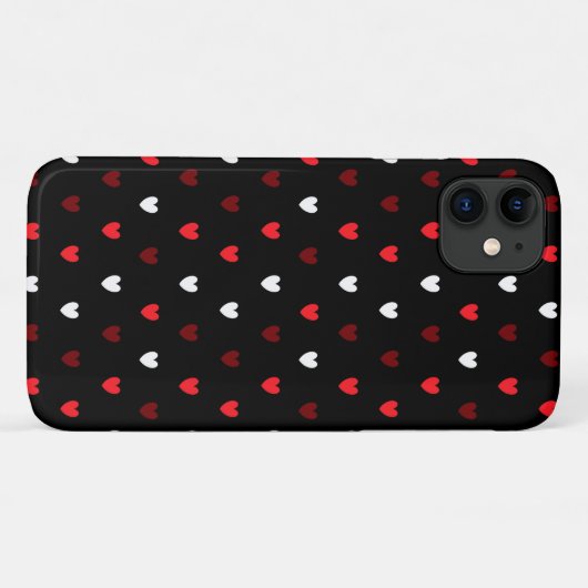 Rood en wit harten op zwart Case-Mate iPhone case (Achterkant (horizontaal))