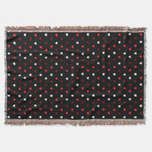 Rood en wit harten op zwart deken (Voorkant)
