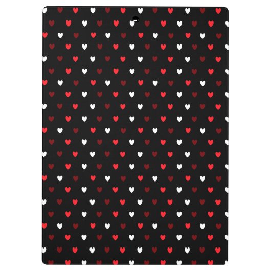 Rood en wit harten op zwart klembord (Achterkant)