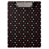 Rood en wit harten op zwart klembord (Voorkant)