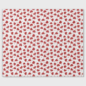 Rood en Wit Harten patroon Cadeaupapier (Vlak)