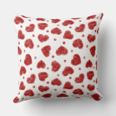 Rood en Wit Hartjes patroon Kussen (Achterkant)