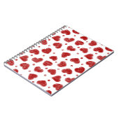 Rood en Wit Hartjes patroon Notitieboek (Linkerzijde)