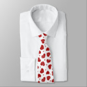 Rood en Wit Hartjes patroon Stropdas (Gebonden)