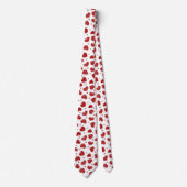 Rood en Wit Hartjes patroon Stropdas (Voorkant)