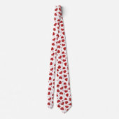 Rood en Wit Hartjes patroon Stropdas (Achterkant)