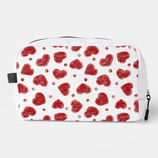 Rood en Wit Hartjes patroon Toilettasje (Voorkant)