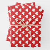 Rood- en wit hartpatroon inpakpapier vel (In situ)