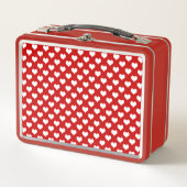 Rood en wit hartpatroon stof (Voorkant)