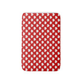 Rood en wit hartpatroon stof badmat (Voorkant Verticaal)