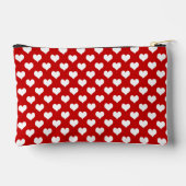 Rood en wit hartpatroon stof etui (Achterkant)