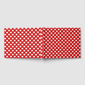 Rood en wit hartpatroon stof gastenboek (Volledig)