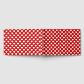 Rood en wit hartpatroon stof gastenboek (Volledig)