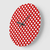 Rood en wit hartpatroon stof grote klok (Hoek)