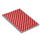 Rood en wit hartpatroon stof notitieboek (Rechterzijde)