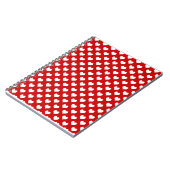 Rood en wit hartpatroon stof notitieboek (Linkerzijde)
