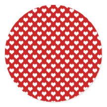 Rood en wit hartpatroon stof