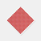 Rood en wit hartpatroon stof servet (Hoek)