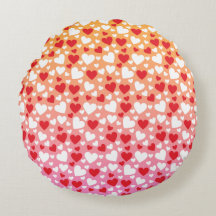 Rood en Wit Hartpatroon Worp Kussen