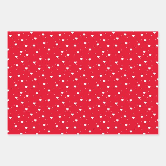 Rood- en wit-hartritme, aangepaste achtergronden inpakpapier vel (Voorkant 3)