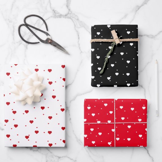 Rood- en wit-hartritme, aangepaste achtergronden inpakpapier vel (Voorkant)
