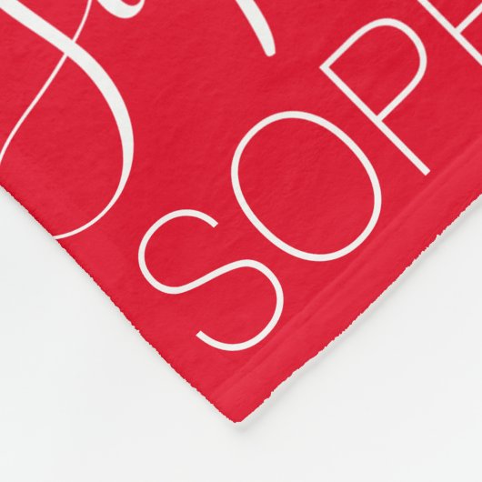 Rood en wit Herhalend Persoonlijke Naam Fleece Deken (Hoek)