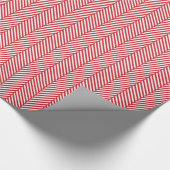 Rood en wit herringbone cadeaupapier (Hoek)