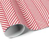 Rood en wit herringbone cadeaupapier (Rol Hoek)