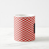 Rood en wit herringbone Chevron Pattern Koffiemok (Center)