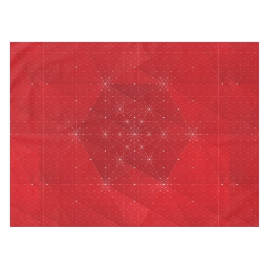 Rood en wit Hexagon Geometric Pattern Tablecloth Tafelkleed (Voorkant (Horizontaal))