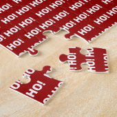 Rood en wit HO Ho HO Holiday Kerstmis Legpuzzel (Zijkant)