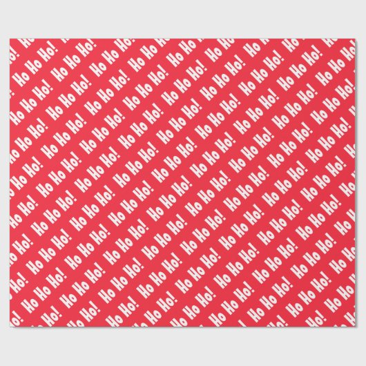 Rood en wit "Ho Ho Ho!" Patroon Kerstmis Cadeaupapier (Vlak)