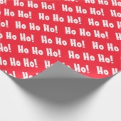 Rood en wit "Ho Ho Ho!" Patroon Kerstmis Cadeaupapier (Hoek)