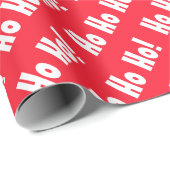 Rood en wit "Ho Ho Ho!" Patroon Kerstmis Cadeaupapier (Rol Hoek)