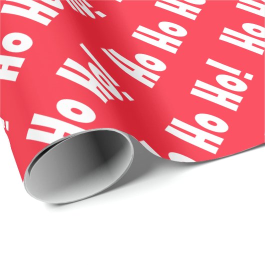 Rood en wit "Ho Ho Ho!" Patroon Kerstmis Cadeaupapier (Rol Hoek)