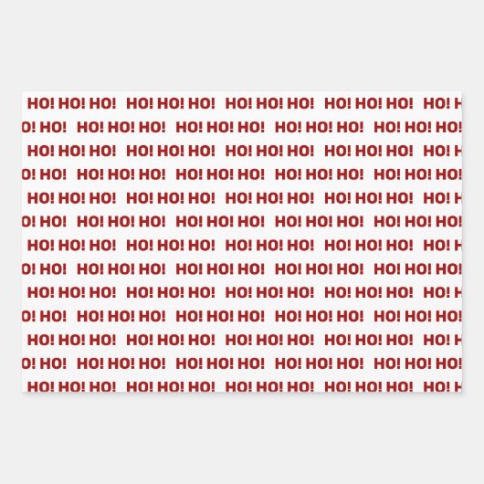 Rood en wit Ho Ho Ho! Stripes Inpakpapier Vel (Voorkant)