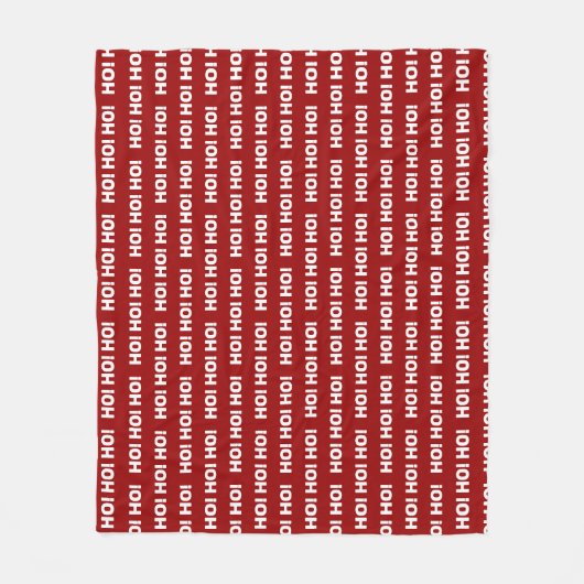 Rood en wit Ho Ho Holiday Kerstmis Fleece Deken (Voorkant)