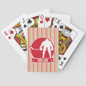 Rood en Wit Hockey Speler, Rood, Sinaasappel, Groe Pokerkaarten (Achterkant)