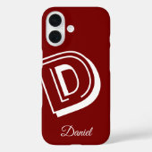 Rood en Wit hoesje iPhone - gepersonaliseerde nom (Achterkant)