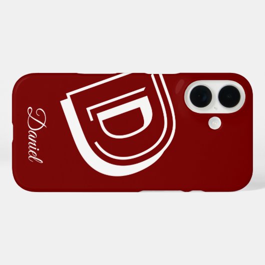 Rood en Wit hoesje iPhone - gepersonaliseerde nom (Achterkant (horizontaal))