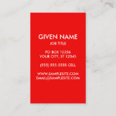 Rood en Wit Houd Kalm en bewerk Tekst Visitekaartje (Achterkant)