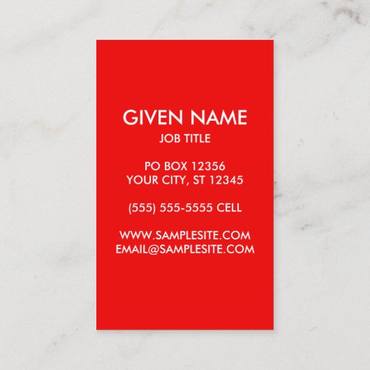 Rood en Wit Houd Kalm en bewerk Tekst Visitekaartje (Achterkant)