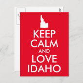 Rood en Wit Houd Kalm en Liefde Idaho Briefkaart (Voorkant / Achterkant)