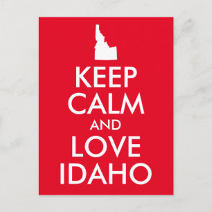 Rood en Wit Houd Kalm en Liefde Idaho Briefkaart